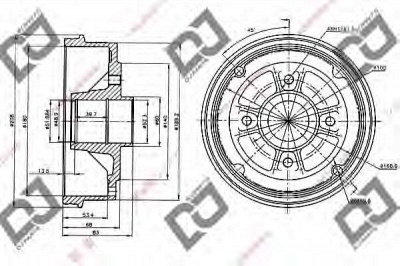 DJ PARTS br1044 -  Тормозной барабан